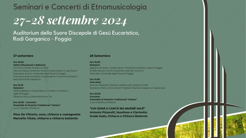 Torna A due punte: il viaggio nella musica popolare garganica il 27 e 28 settembre 2024 a Rodi Garganico