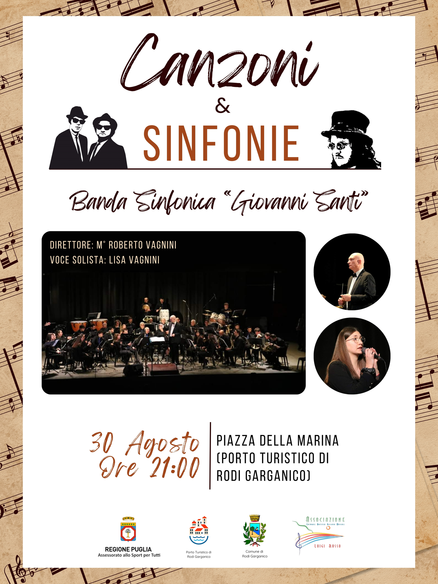 Stagione al Porto Turistico di Rodi: gran finale il 30 agosto 2024 alle ore 21 con la prestigiosa Banda sinfonica Giovanni Santi