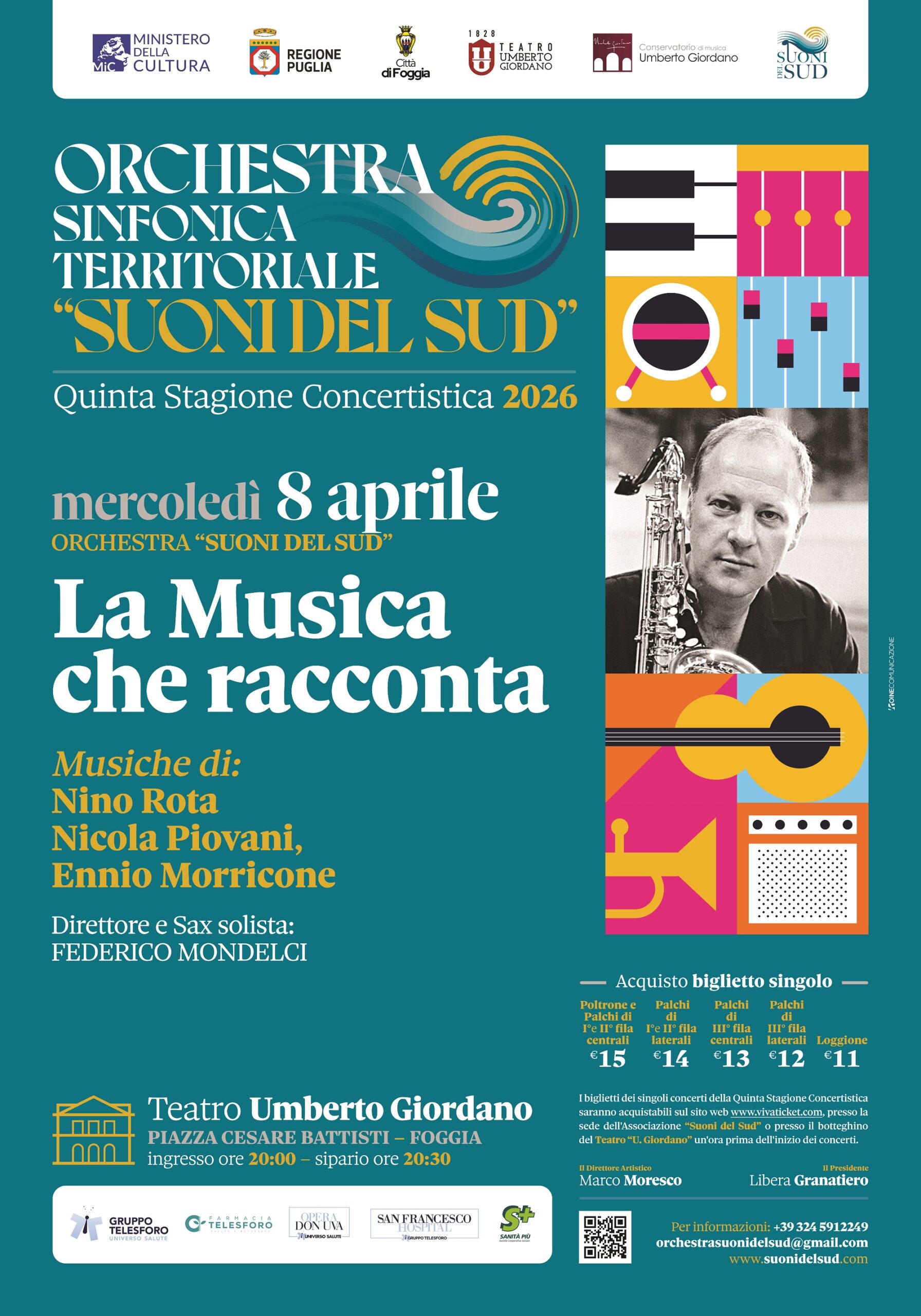 Suoni del Sud celebra il mito di Nino Rota: l’8 aprile 2026 al Teatro Umberto Giordano di Foggia arriva La Musica che racconta