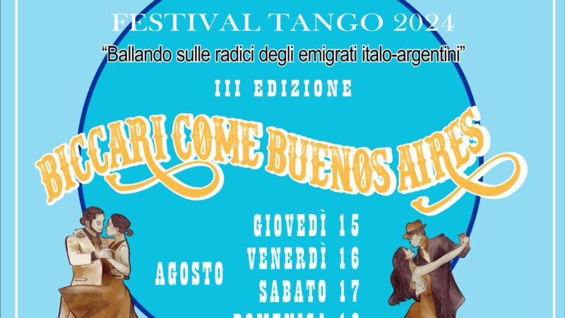 Al via la terza edizione di Biccari come Buenos Aires – Festival Tango: dal 15 al 18 agosto 2024 sui Monti Dauni