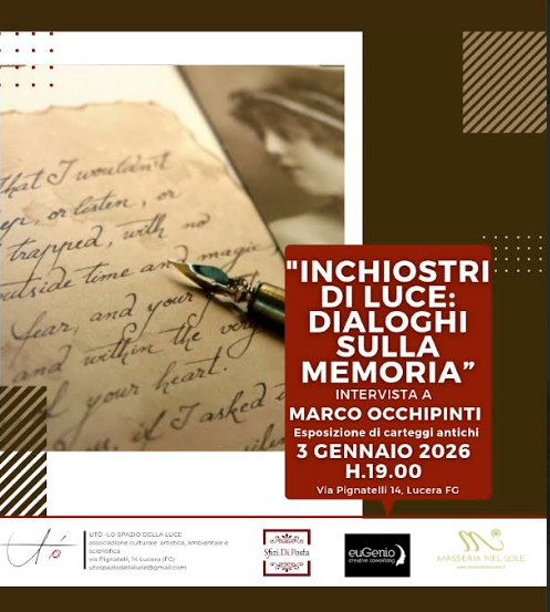 DAL 3 GENNAIO 2026 MOSTRA FILATELICA SULLA MEMORIA DA PAVESE A MUSSOLINI A LUCERA IN VIA PIGNATELLI 14