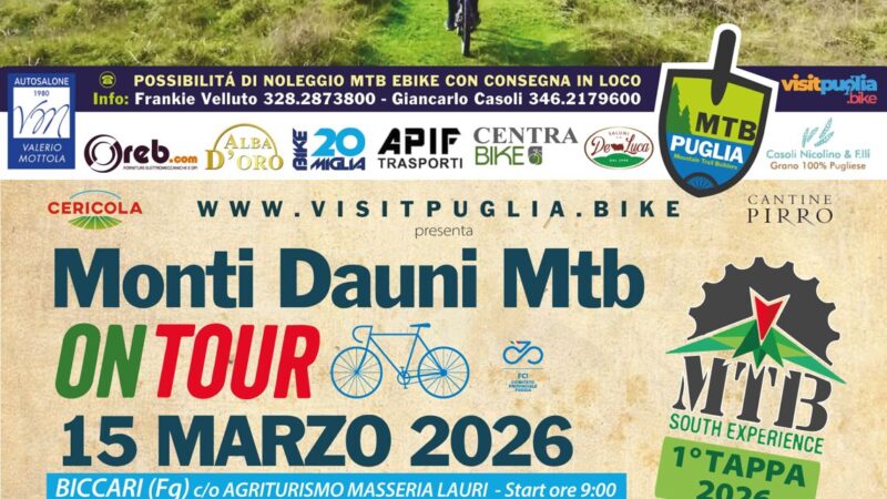 MTB South Experience sulla vetta più alta della Puglia: dalla Via Francigena al rifugio sul Monte Cornacchia, grande evento cicloturistico il 15 marzo 2026 a Biccari