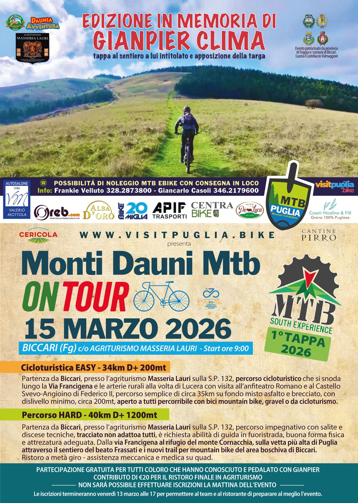 MTB South Experience sulla vetta più alta della Puglia: dalla Via Francigena al rifugio sul Monte Cornacchia, grande evento cicloturistico il 15 marzo 2026 a Biccari