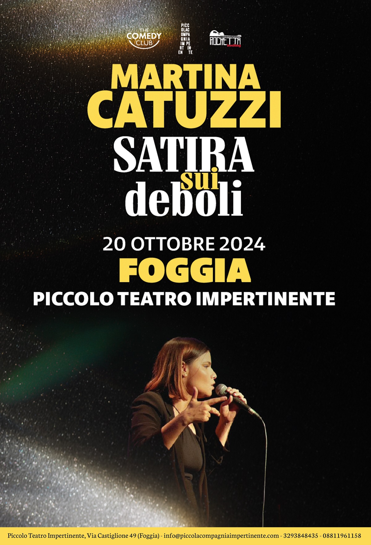 Una stagione di risate a Foggia con la rassegna Stand-up Comedy della Piccola compagnia impertinente, primo appuntamento il 20 ottobre 2024