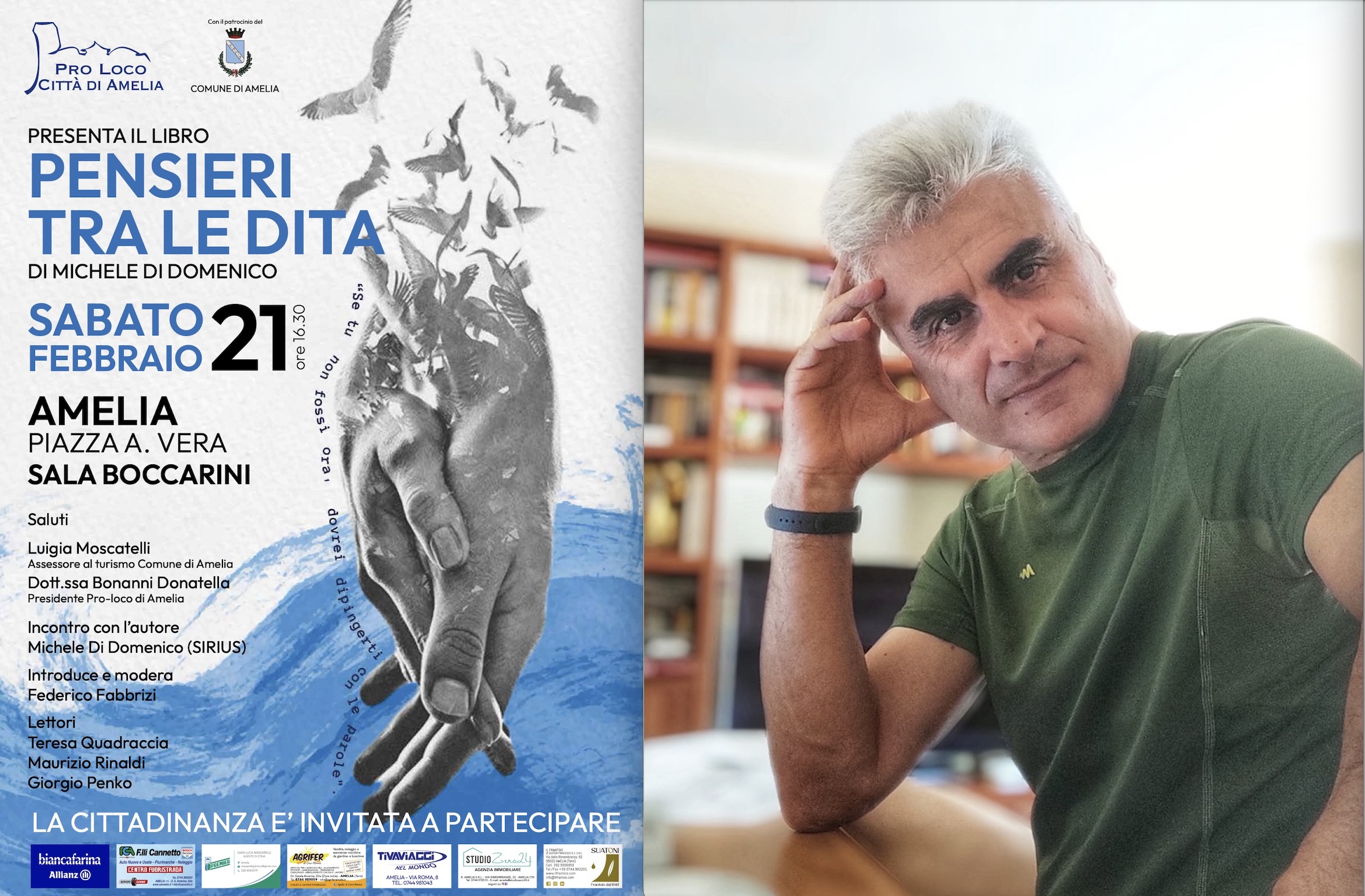 Da Orsara all’Umbria: le poesie di Michele Di Domenico ad Amelia sabato 21 febbraio 2026