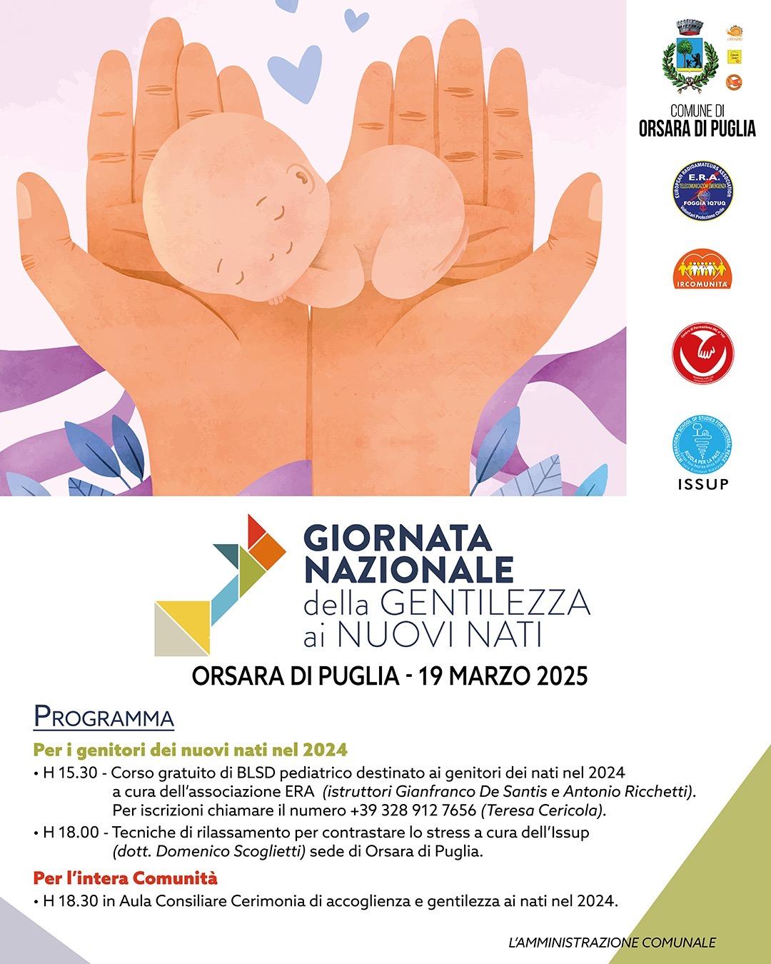 Orsara di Puglia consegna ai nuovi nati le chiavi del paese il 19 marzo 2025