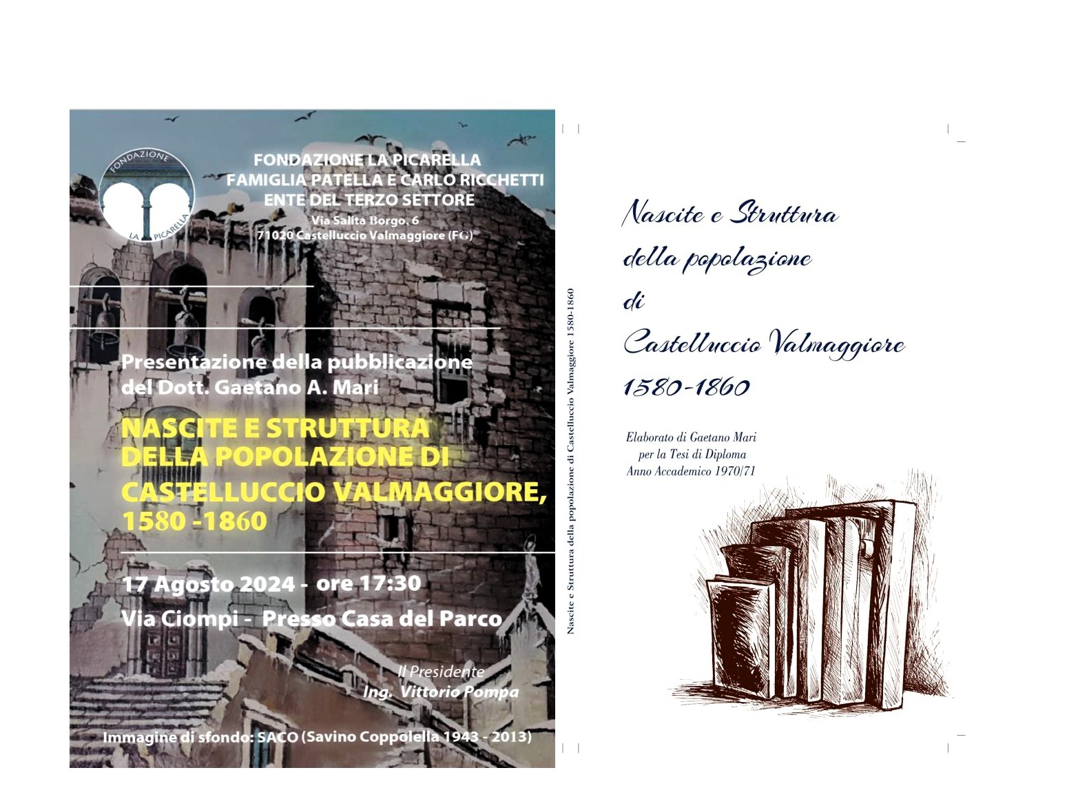 Nascite e struttura della popolazione di Castelluccio Valmaggiore : se ne parla il 17 agosto 2024 alle 17.30 presso la Casa del Parco a Castelluccio Valmaggiore con il prof Gaetano Mari