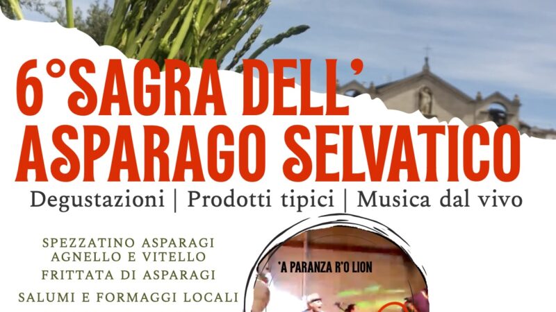 Sagra dell’Asparago Selvatico a Rocchetta Sant’Antonio il 3 maggio 2025 a partire dalle ore 19