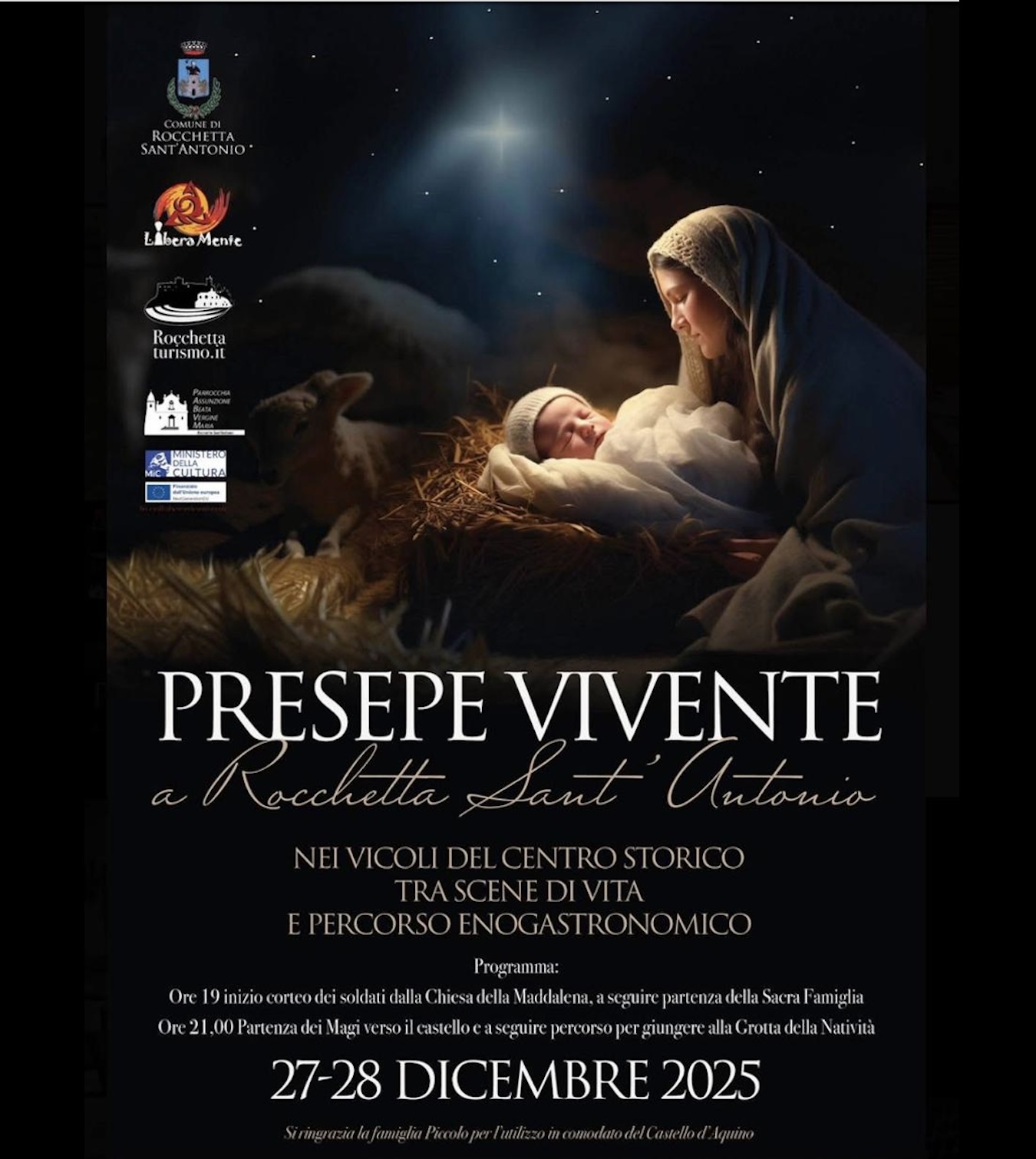 A Rocchetta Sant’Antonio un intero paese diventa Presepe Vivente sabato 27 e domenica 28 dicembre 2025