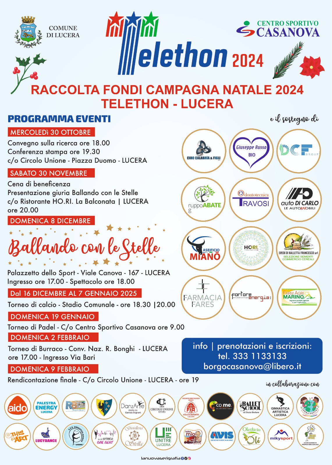 Grande attesa per Ballando con le stelle Telethon a Lucera, appuntamento domenica 8 dicembre 2024 a partire dalle ore 18