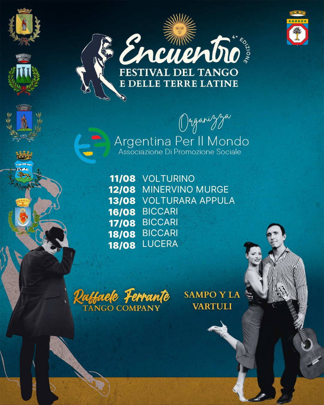 Encuentro: Festival del Tango e delle Terre Latine: gli appuntamenti dall’11 al 18 agosto 2025