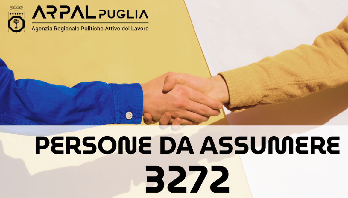ARPAL PUGLIA: OLTRE TREMILA POSIZIONI APERTE TURISMO, ICT E  AGROALIMENTARE IN EVIDENZA