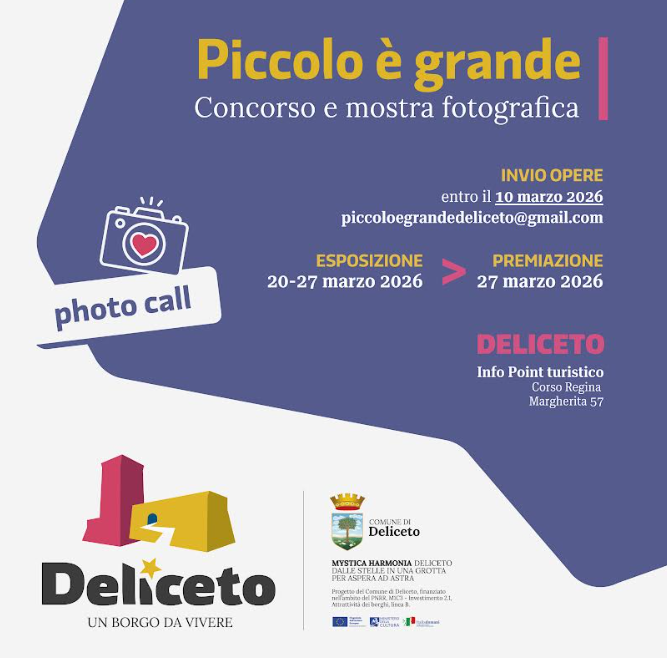 Piccolo è grande: il Comune di Deliceto lancia concorso e premio fotografico