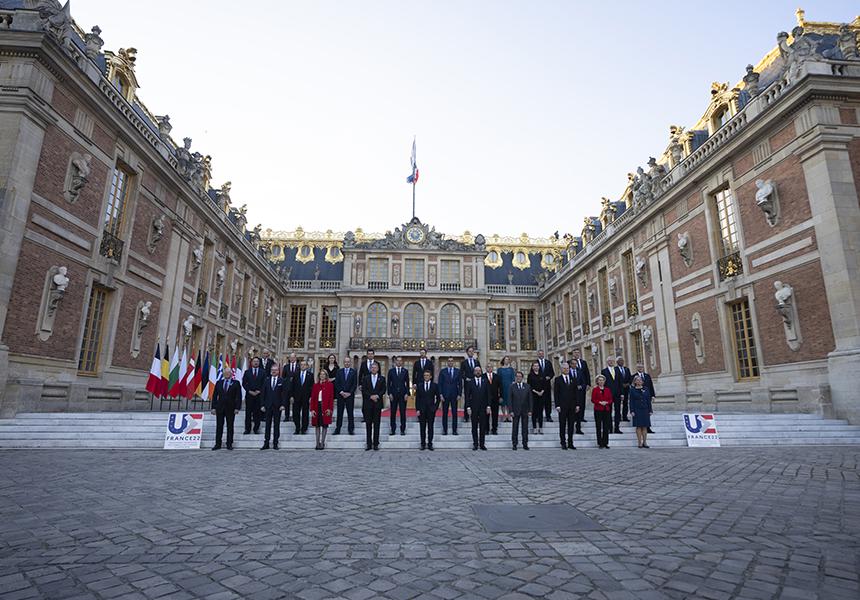 Versailles, conferenza stampa del Presidente del Consiglio Mario Draghi