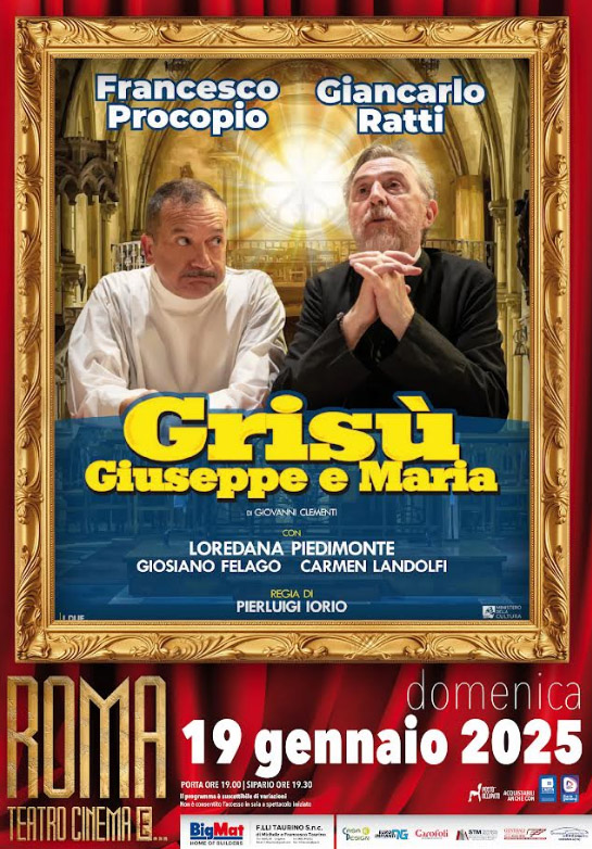 Grisù, Giuseppe e Maria in scena al Roma Teatro di Cerignola domenica 19 gennaio 2025