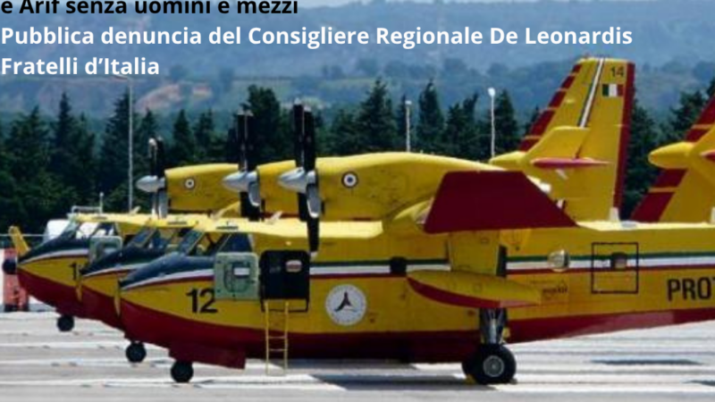 Incendi in Capitanata, De Leonardis (FdI): disastri ambientali annunciati per la miopia di Emiliano con la Puglia senza canadair e Arif senza uomini e mezzi