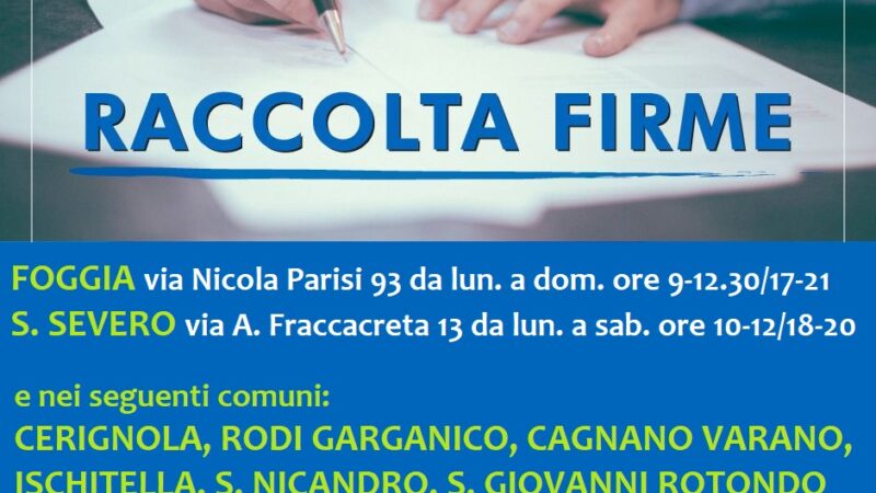 Attivata la raccolta firme in tutto il foggiano per la lista di Italia Sovrana e Popolare in vista delle Elezioni Politiche del 25 settembre 2022