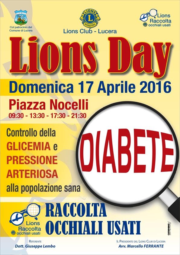 17 Aprile 2016 : Lions day a Lucera in Piazza Nocelli