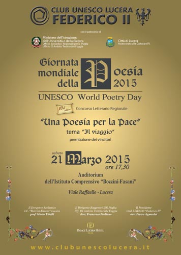 Giornata mondiale della Poesia, evento a Lucera il 21 marzo 2015