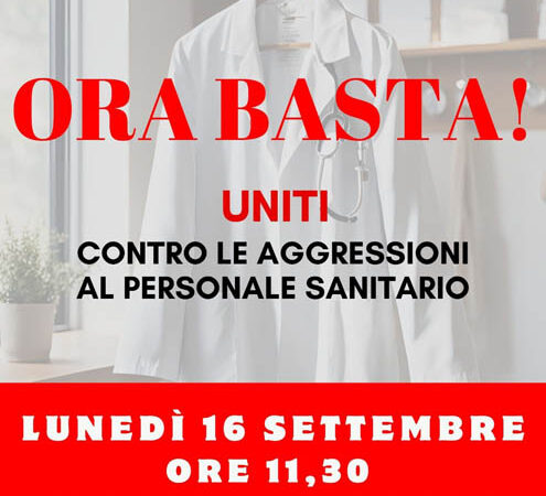 Il 16 settembre 2024 a Foggia i medici in piazza contro le aggressioni al personale sanitario