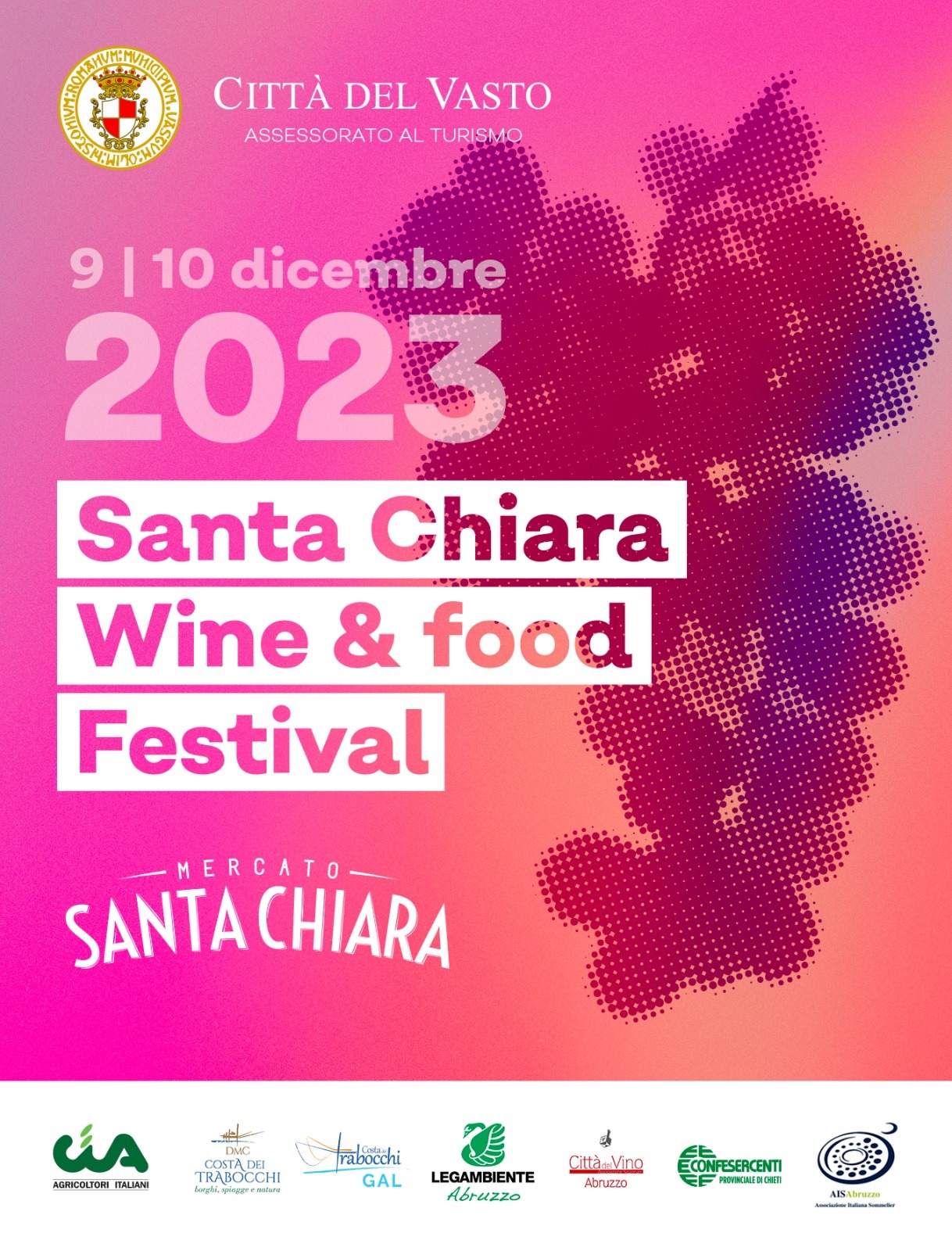 Santa Chiara Wine & Food Festival in programma il 9 e 10 dicembre 2023 al Mercato Santa Chiara di Vasto