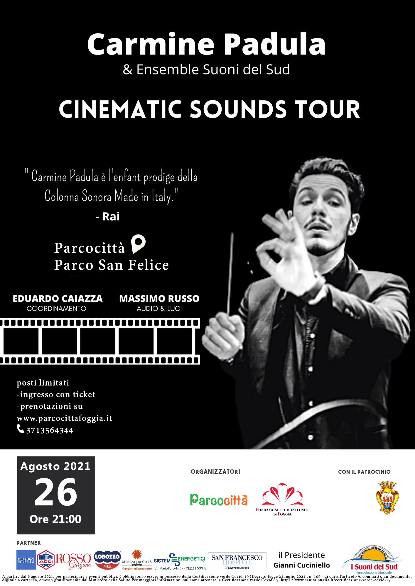 Carmine Padula & Ensemble Suoni del Sud il 26 agosto 2021 alle ore 21  al Parcocittà di Foggia