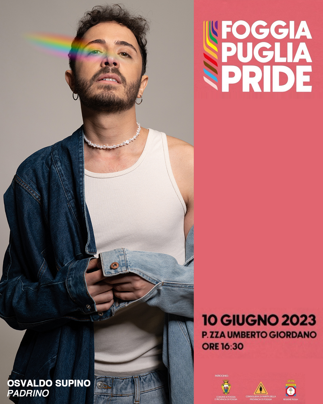 OSVALDO SUPINO A FOGGIA: PADRINO DEL PUGLIA PRIDE IL 10 GIUGNO 2023