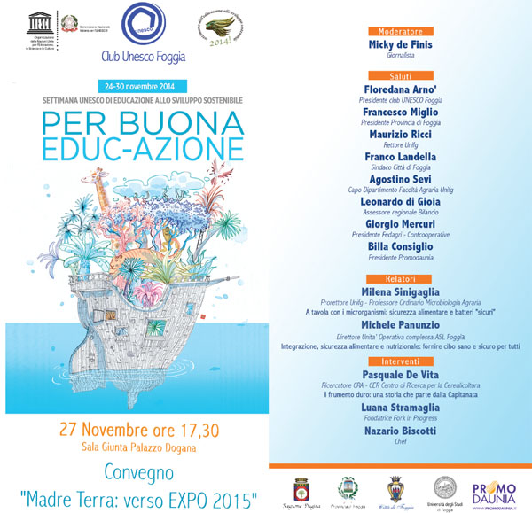 Convegno Madre Terra: verso EXPO 2015, se ne parla a Foggia il 27 novembre 2014