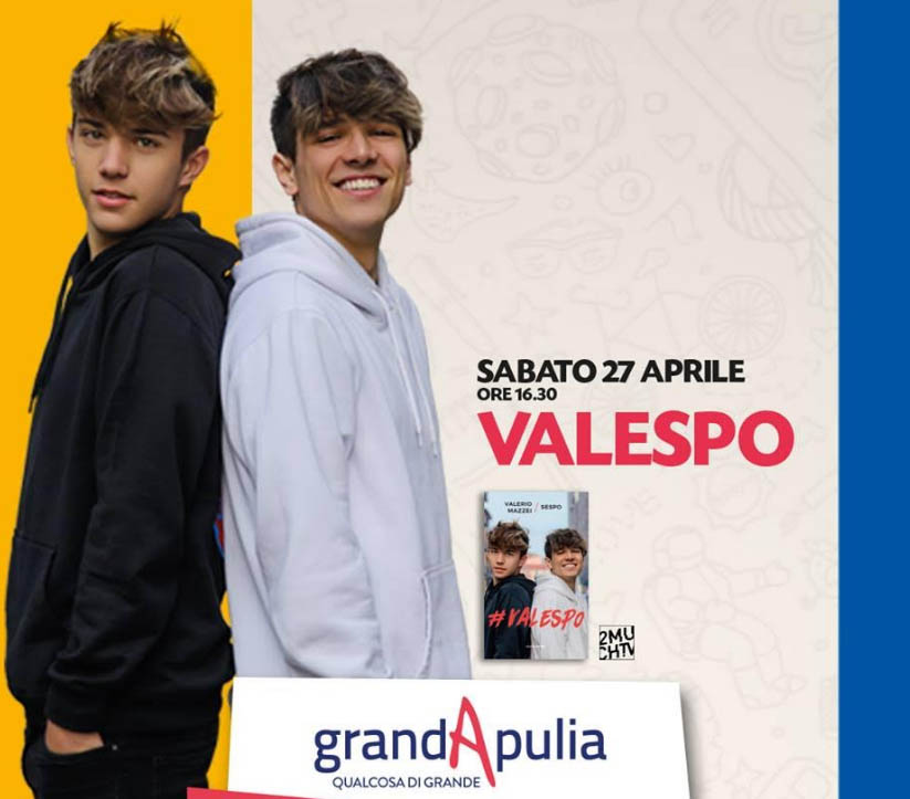 Valespo al GrandApulia il 27 aprile 2019 firmacopie del libro diventato bestseller