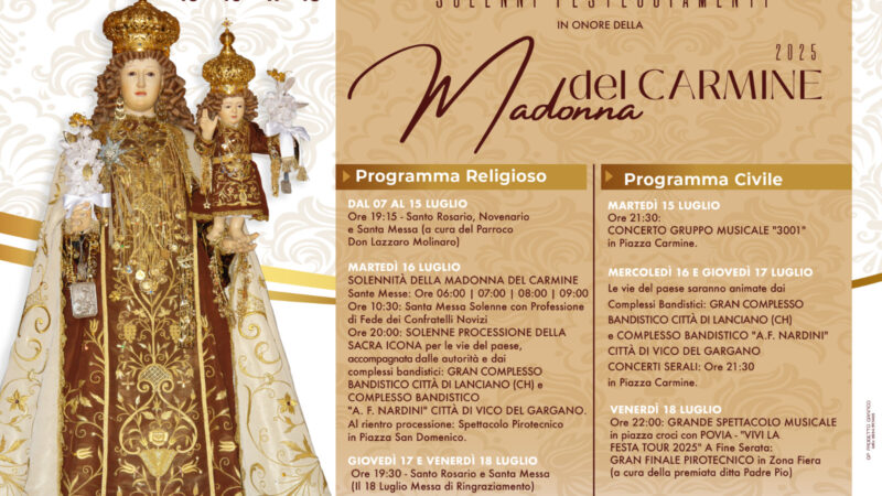 Luglio 2025 a Vico del Gargano: Cuore Pulsante di Fede, Tradizione e Ospitalità nel Gargano